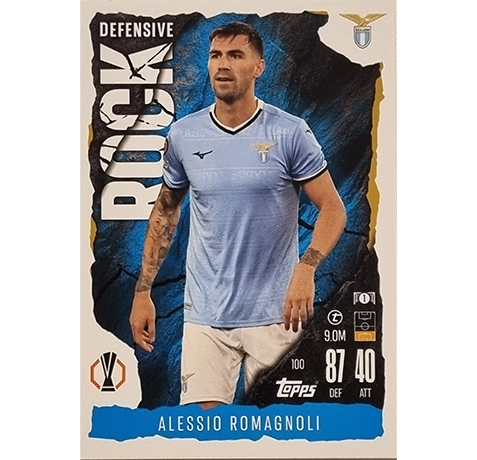 Topps Champions League EXTRA Match Attax 2024-2025 / 100 ALESSIO ROMAGNOLI / DEFENSIVE ROCK