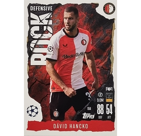 Topps Champions League EXTRA Match Attax 2024-2025 / 104 DAVID HANCKO / DEFENSIVE ROCK