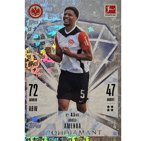 Topps Bundesliga Match Attax 2024/25 / Nr. 106 AURELE AMENDA / ROHDIAMANT / NORMAL ODER PARALLEL NICHT AUSWÄHLBAR