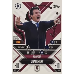 Topps Champions League EXTRA Match Attax 2024-2025 / 111 UNAI EMERY / MANAGER