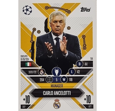 Topps Champions League EXTRA Match Attax 2024-2025 / 114 CARLO ANCELOTTI / MANAGER