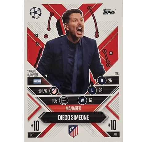 Topps Champions League EXTRA Match Attax 2024-2025 / 116 DIEGO SIMEONE / MANAGER