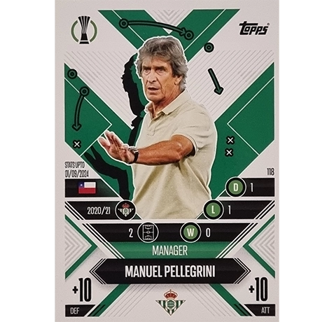 Topps Champions League EXTRA Match Attax 2024-2025 / 118 MANUEL PELLEGRINI / MANAGER