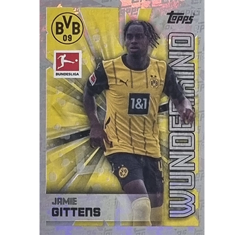 Topps Bundesliga Sticker Saison 2024/2025 / Sticker Nummer 118 Jamie Gittens / Wunderkind Glitzer