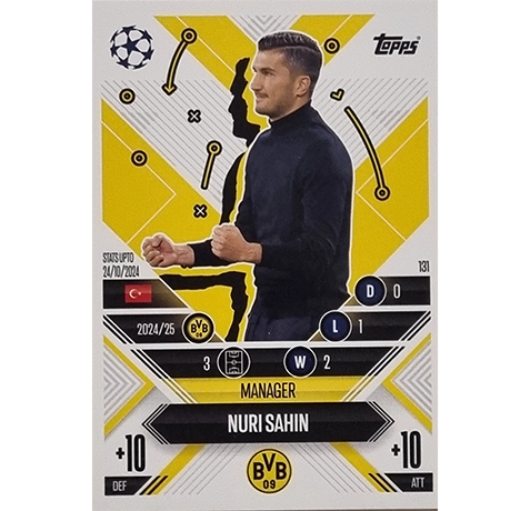 Topps Champions League EXTRA Match Attax 2024-2025 / 131 NURI SAHIN / MANAGER