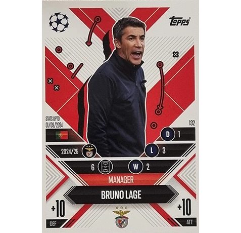 Topps Champions League EXTRA Match Attax 2024-2025 / 132 BRUNO LAGE / MANAGER