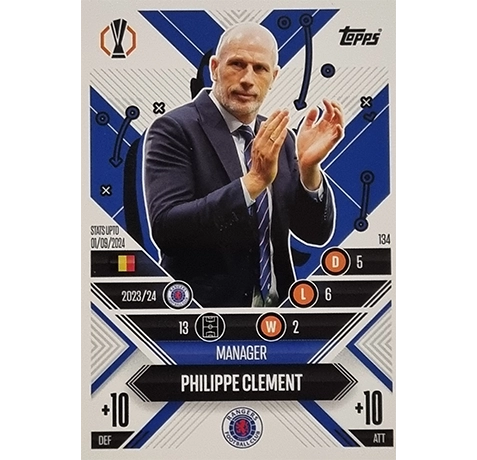 Topps Champions League EXTRA Match Attax 2024-2025 / 134 PHILIPPE CLEMENT / MANAGER