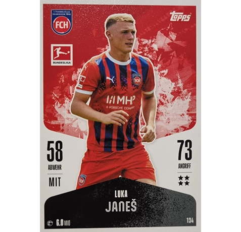 Topps Bundesliga Match Attax 2024/25 / Nr. 134 LUKA JANES