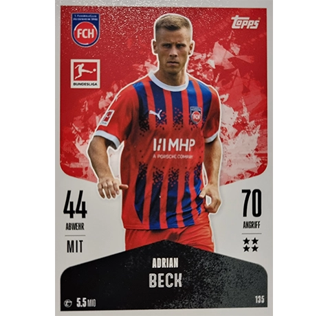 Topps Bundesliga Match Attax 2024/25 / Nr. 135 ADRIAN BECK