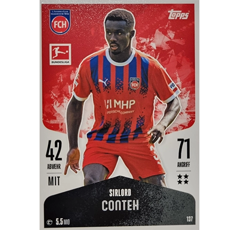 Topps Bundesliga Match Attax 2024/25 / Nr. 137 SIRLORD CONTEH