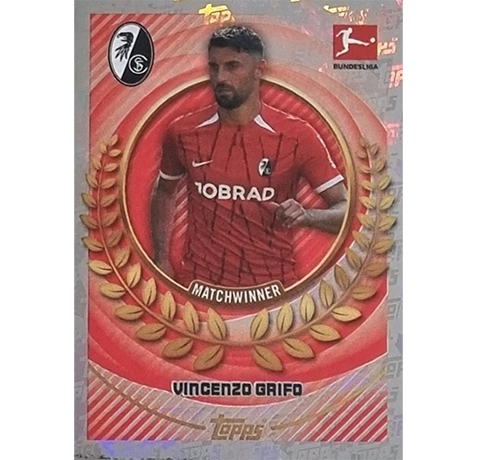 Topps Bundesliga Sticker Saison 2024/2025 / Sticker Nummer 166 Vincenzo Grifo / Matchwinner