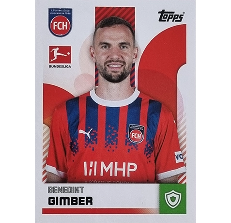 Topps Bundesliga Sticker Saison 2024/2025 / Sticker Nummer 173 Benedikt Gimber