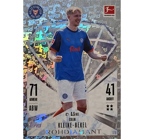 Topps Bundesliga Match Attax 2024/25 / Nr. 178 COLIN KLEINE-BEKEL / ROHDIAMANT / NORMAL ODER PARALLEL NICHT AUSWÄHLBAR