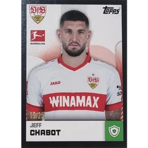 Topps Bundesliga Sticker Saison 2024/2025 / Sticker Nummer 381 JEFF CHABOT / SCHWARZ PARALELL 19/25