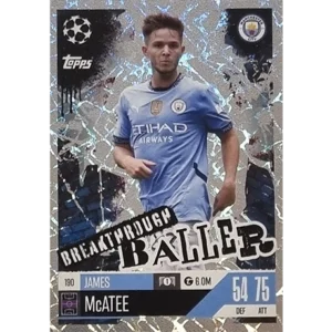 Topps Champions League EXTRA Match Attax 2024-2025 / 190 JAMES McATEE / BREAKTHROUGH BALLER