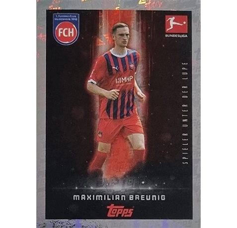 Topps Bundesliga Sticker Saison 2024/2025 / Sticker Nummer 191 Maximilian Breunig / Spieler unter der Lupe