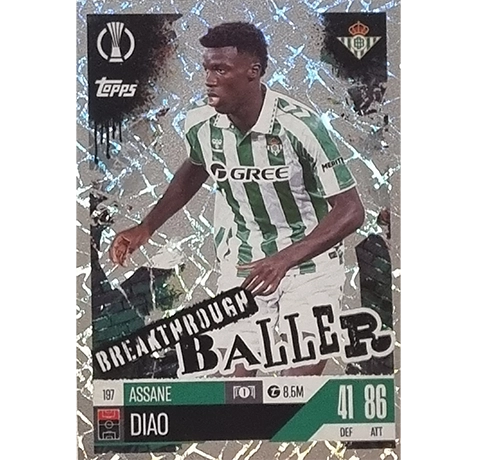 Topps Champions League EXTRA Match Attax 2024-2025 / 197 ASSANE DIAO / BREAKTHROUGH BALLER