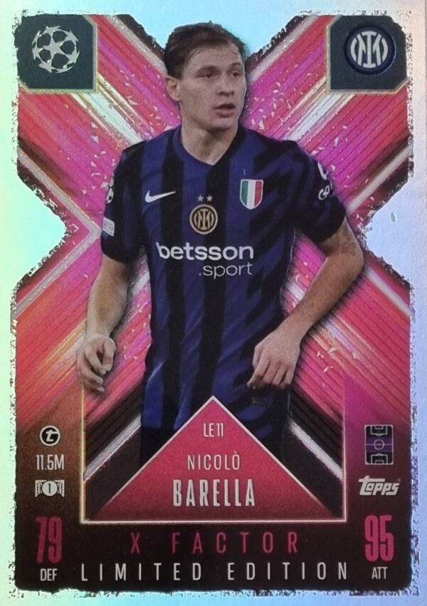 Topps Champions League EXTRA Match Attax 2024-2025 Limited Edition / LE 11 NICOLO BARELLA / X-FACTOR