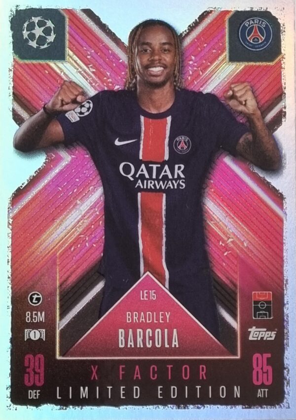 Topps Champions League EXTRA Match Attax 2024-2025 Limited Edition / LE 15 BRADLEY BARCOLA/ X-FACTOR