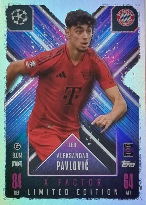 Topps Champions League EXTRA Match Attax 2024-2025 Limited Edition / LE 08 ALEKSANDAR PAVLOVIC / X-FACTOR