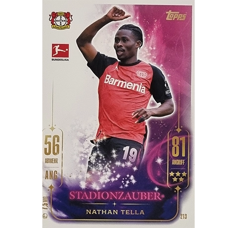 Topps Bundesliga Match Attax 2024/25 / Nr. 213 NATHAN TELLA / STADIONZAUBER