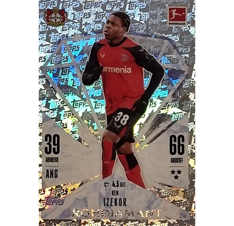 Topps Bundesliga Match Attax 2024/25 / Nr. 214 KEN IZEKOR / ROHDIAMANT / NORMAL ODER PARALLEL NICHT AUSWÄHLBAR