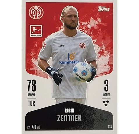 Topps Bundesliga Match Attax 2024/25 / Nr. 218 ROBIN ZENTNER