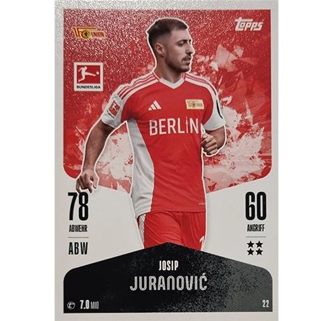 Topps Bundesliga Match Attax 2024/25 / Nr. 022 JOSIP JURANOVIC