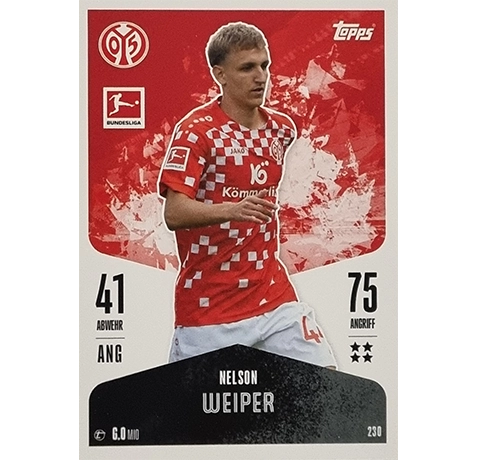 Topps Bundesliga Match Attax 2024/25 / Nr. 230 NELSON WEIPER