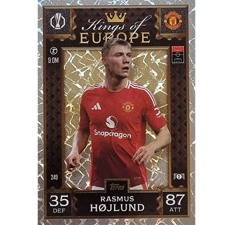 Topps Champions League EXTRA Match Attax 2024-2025 / 249 RASMUS HOJLUND / KING OF EUROPE