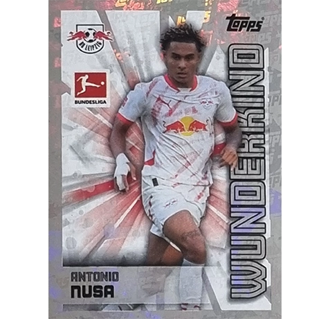 Topps Bundesliga Sticker Saison 2024/2025 / Sticker Nummer 256 Antonio Nusa / Wunderkind Glitzer