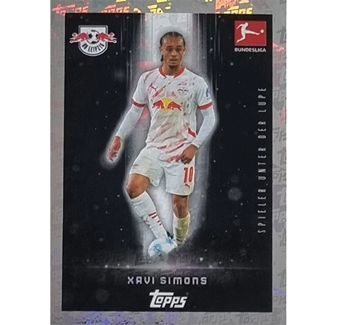 Topps Bundesliga Sticker Saison 2024/2025 / Sticker Nummer 258 Xavi Simons / Spieler unter der Lupe