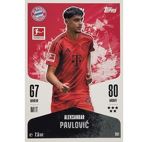 Topps Bundesliga Match Attax 2024/25 / Nr. 261 ALEKSANDAR PAVLOVIC