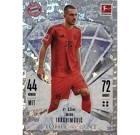 Topps Bundesliga Match Attax 2024/25 / Nr. 268 ARIJON IBRAHIMOVIC / ROHDIAMANT / NORMAL ODER PARALLEL NICHT AUSWÄHLBAR
