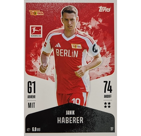 Topps Bundesliga Match Attax 2024/25 / Nr. 027 JANIK HABERER