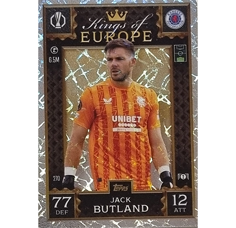 Topps Champions League EXTRA Match Attax 2024-2025 / 270 JACK BUTLAND / KING OF EUROPE