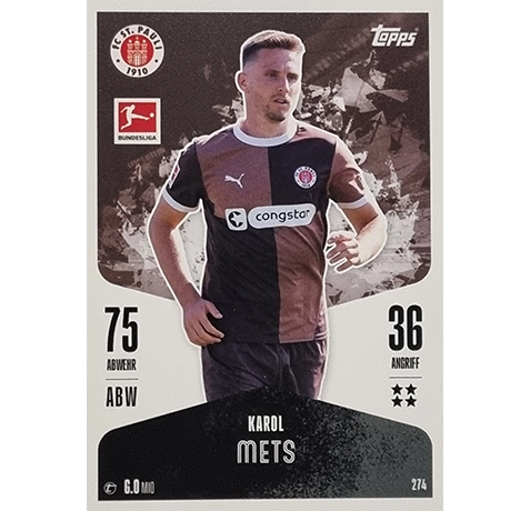 Topps Bundesliga Match Attax 2024/25 / Nr. 274 KAROL METS