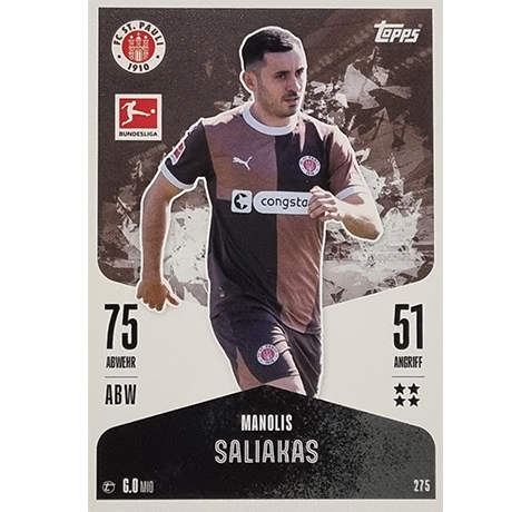 Topps Bundesliga Match Attax 2024/25 / Nr. 275 MANOLIS SALIAKAS