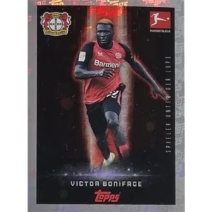 Topps Bundesliga Sticker Saison 2024/2025 / Sticker Nummer 277 Victor Boniface / Spieler unter der Lupe