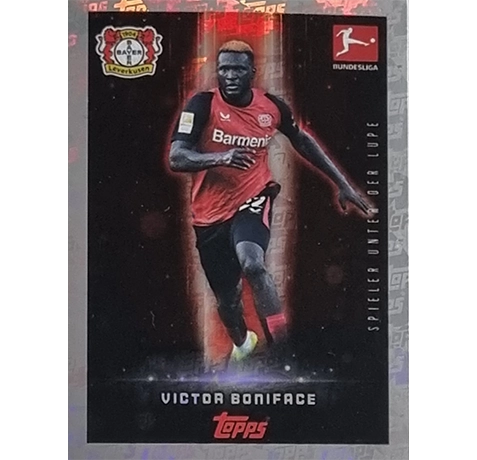 Topps Bundesliga Sticker Saison 2024/2025 / Sticker Nummer 277 Victor Boniface / Spieler unter der Lupe