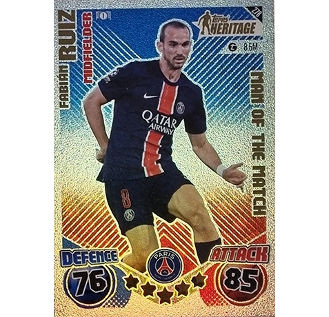 Topps Champions League EXTRA Match Attax 2024-2025 / 278 FABIAN RUIZ / HERITAGE