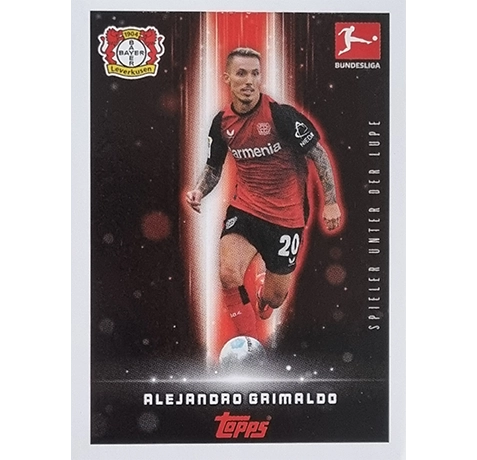 Topps Bundesliga Sticker Saison 2024/2025 / Sticker Nummer 279 Alejandro Grimaldo / Spieler unter der Lupe