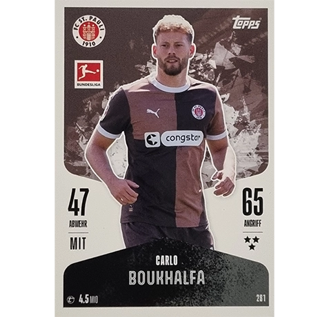 Topps Bundesliga Match Attax 2024/25 / Nr. 281 CARLO BOUKHALFA