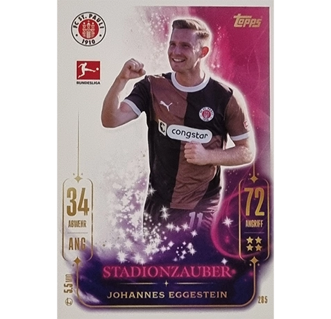 Topps Bundesliga Match Attax 2024/25 / Nr. 285 JOHANNES EGGESTEIN / STADIONZAUBER