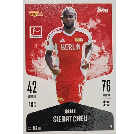 Topps Bundesliga Match Attax 2024/25 / Nr. 029 JORDAN SIEBATCHEU