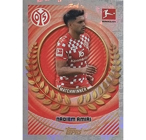 Topps Bundesliga Sticker Saison 2024/2025 / Sticker Nummer 307 Nadiem Amiri / Matchwinner