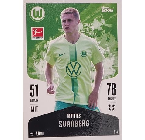 Topps Bundesliga Match Attax 2024/25 / Nr. 314 MATTIAS SVANBERG