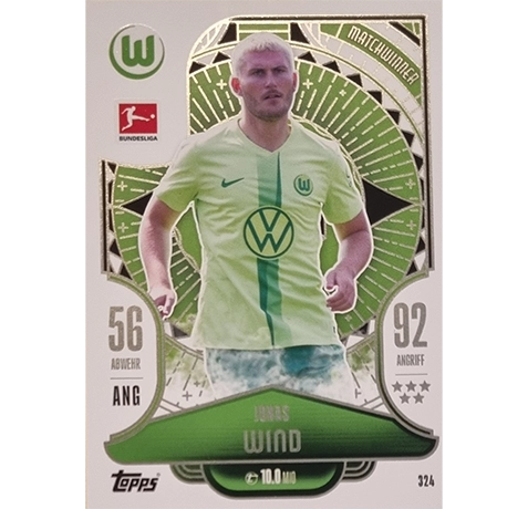 Topps Bundesliga Match Attax 2024/25 / Nr. 324 JONAS WIND / MATCHWINNER