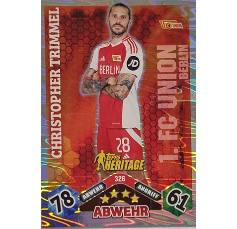 Topps Bundesliga Match Attax 2024/25 / Nr. 326 CHRISTOPHER TRIMMEL / HERITAGE