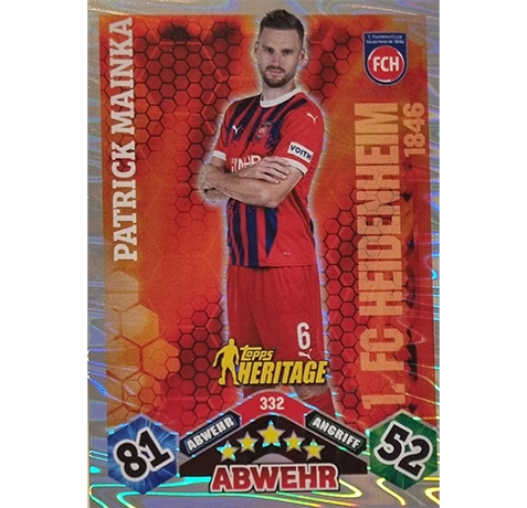 Topps Bundesliga Match Attax 2024/25 / Nr. 332 PATRICK MAINKA / HERITAGE